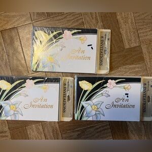 Vintage Hallmark Invitations 70’s Floral Art Deco American Greetings